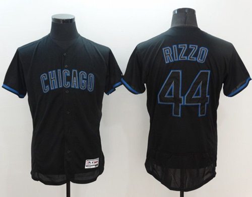 Cubs #44 Anthony Rizzo Black Fashion Flexbase Authentic Collection Stitched MLB Jersey - Click Image to Close